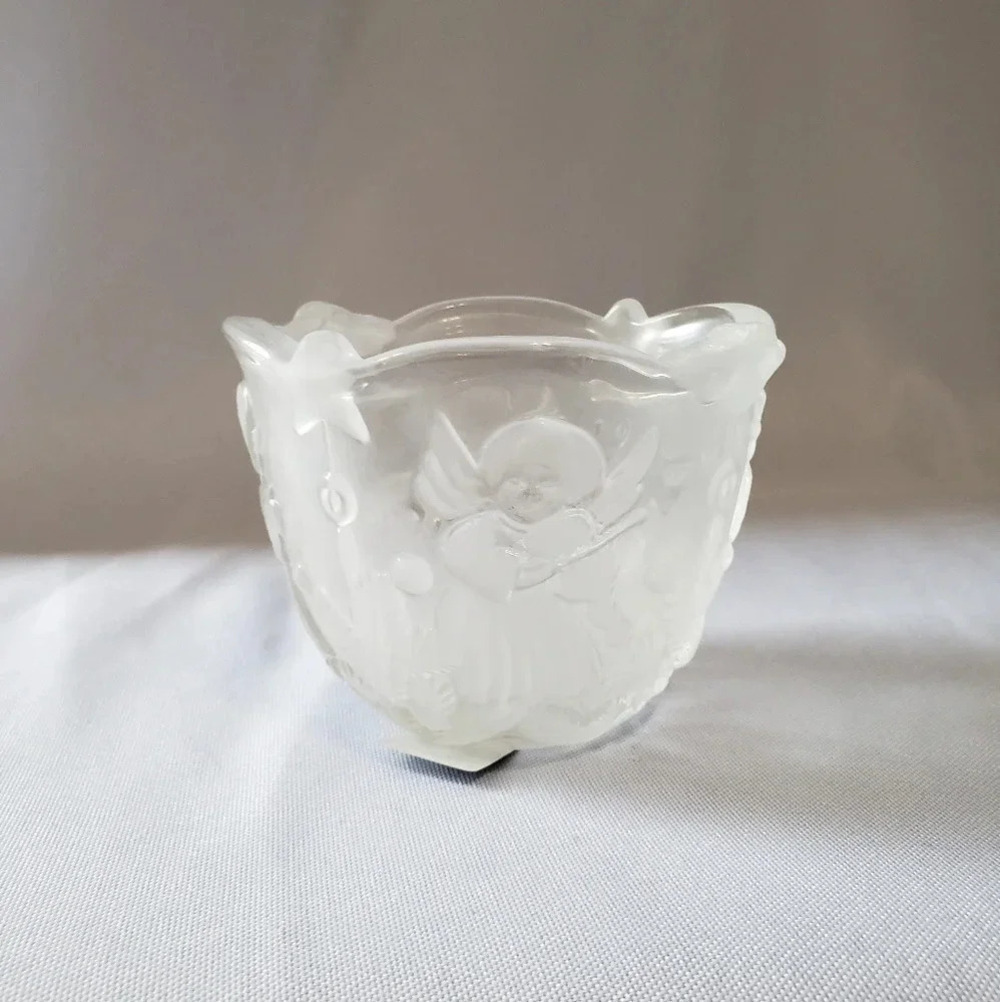 -Mikasa Holiday Lights Votive Tea Light Candle holder Angels Christmas